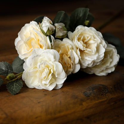 Soft White Cottage Rose Stem - Eudemonia Home Goods