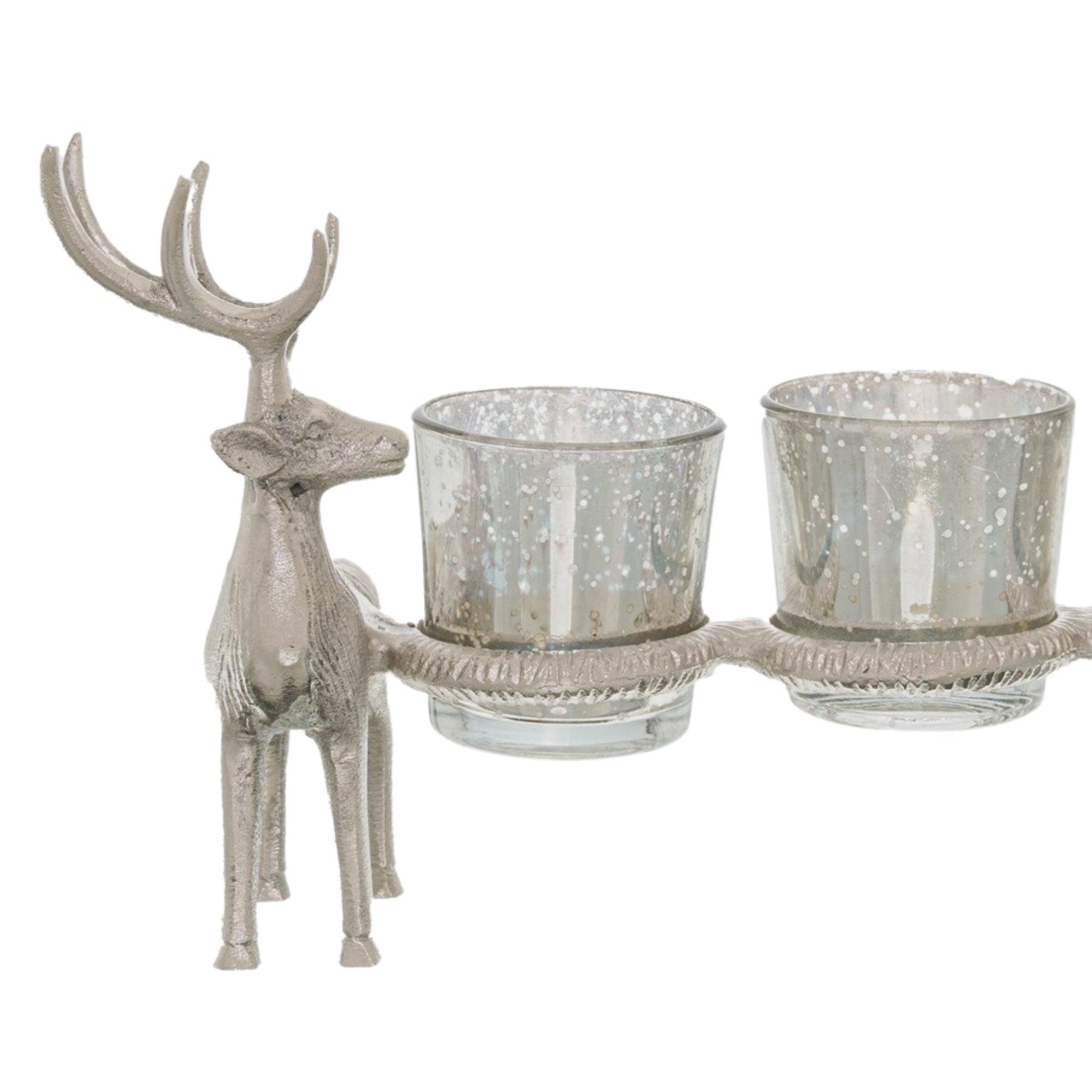 Silver Stag Tripple Tealight Holders - Eudemonia Home Goods