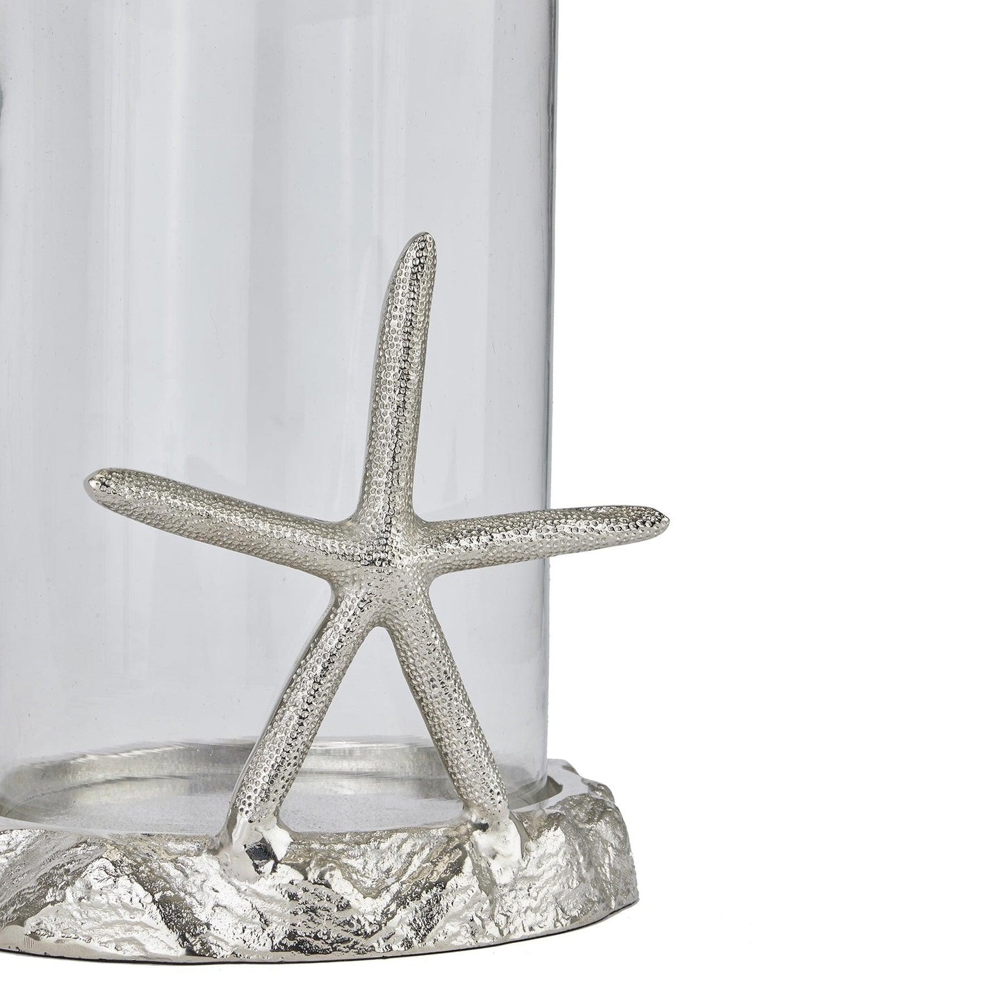 Silver Starfish Candle Hurricane Lantern - Eudemonia Home Goods