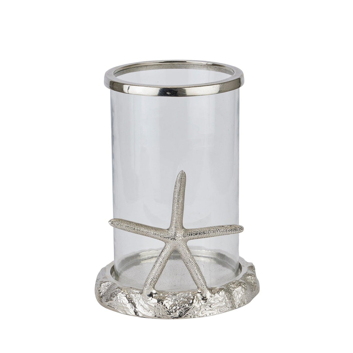 Silver Starfish Candle Hurricane Lantern - Eudemonia Home Goods