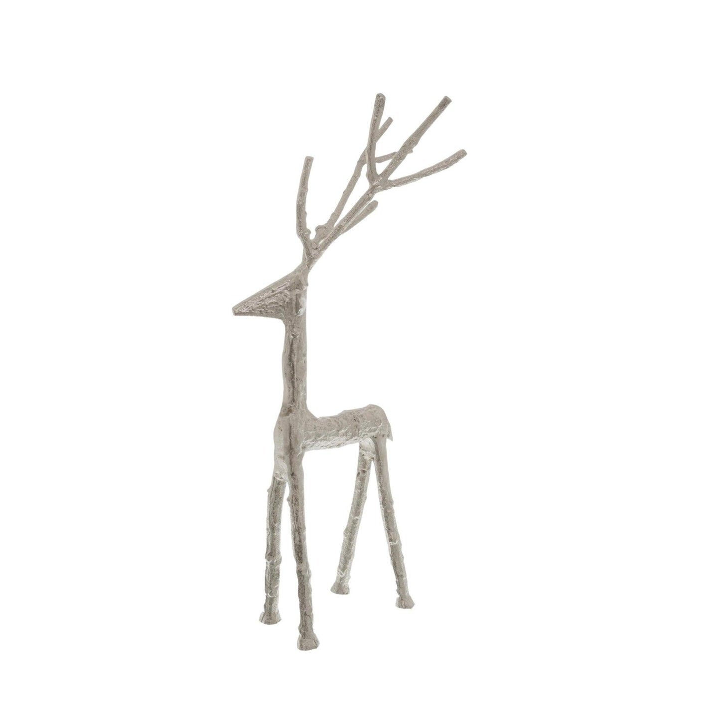 Small Silver Standing Stag Ornament - Eudemonia Home Goods