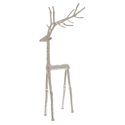 Large Silver Standing Stag Ornament - Eudemonia Home Goods