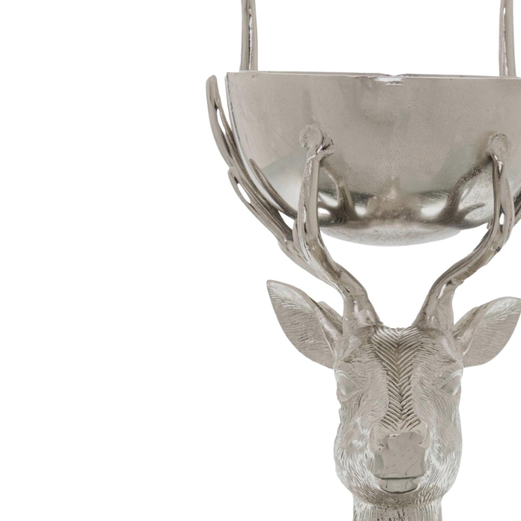 Silver Stag Bowl Ornament - Eudemonia Home Goods