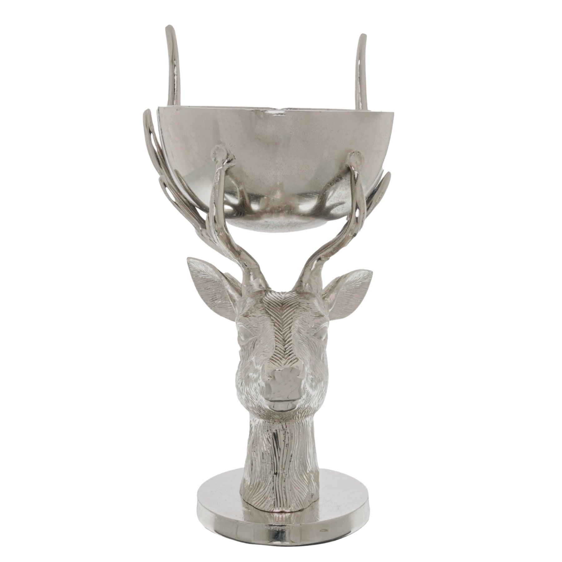 Silver Stag Bowl Ornament - Eudemonia Home Goods