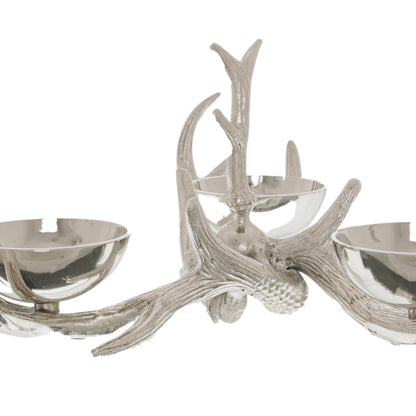 Silver Antler Serving Bowls Ornament - Eudemonia Home Goods