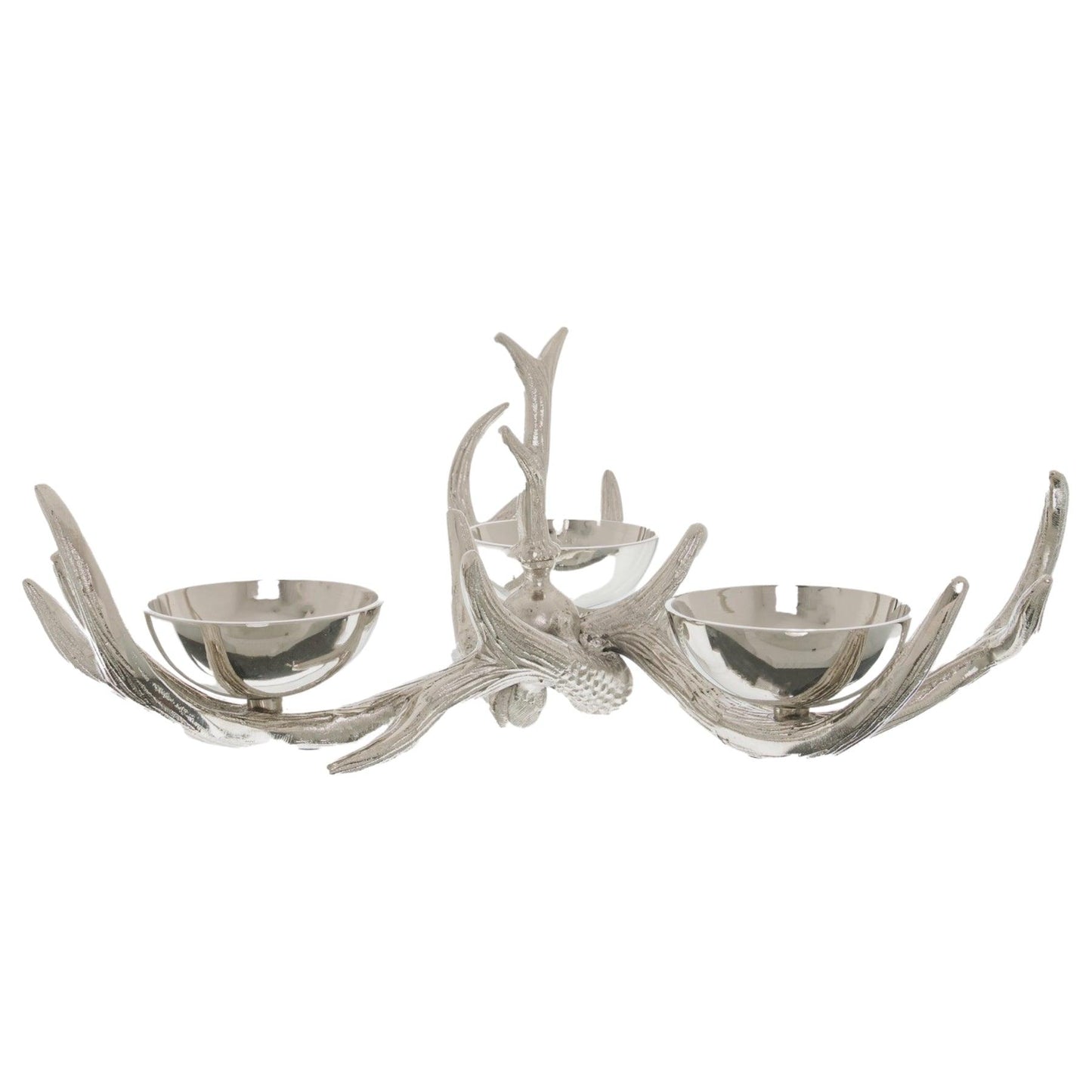 Silver Antler Serving Bowls Ornament - Eudemonia Home Goods
