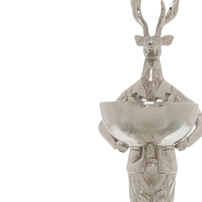 Standing Silver Stag Ornament With Bowl - Eudemonia Home Goods