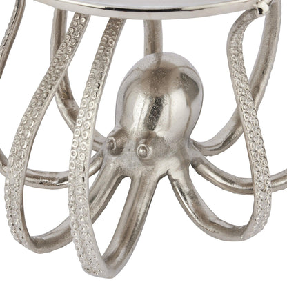 Large Silver Octopus Cake Stand Cloche - Eudemonia Home Goods