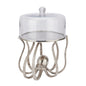 Large Silver Octopus Cake Stand Cloche - Eudemonia Home Goods