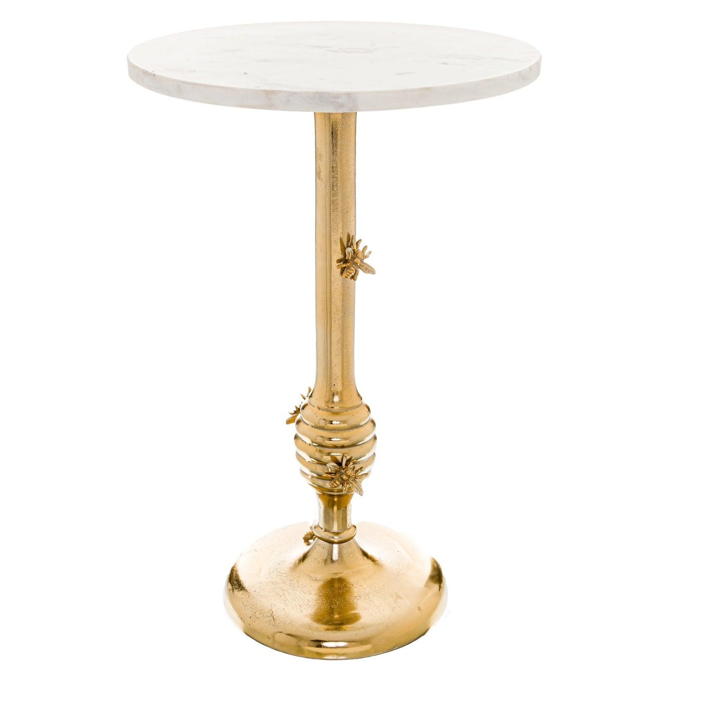 Honey Bee Side Table With Marble Top - Eudemonia Home Goods