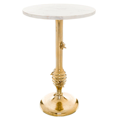 Honey Bee Side Table With Marble Top - Eudemonia Home Goods