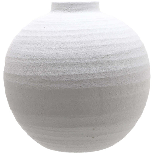 Tiber Large Matt White Ceramic Vase - Eudemonia Home Goods