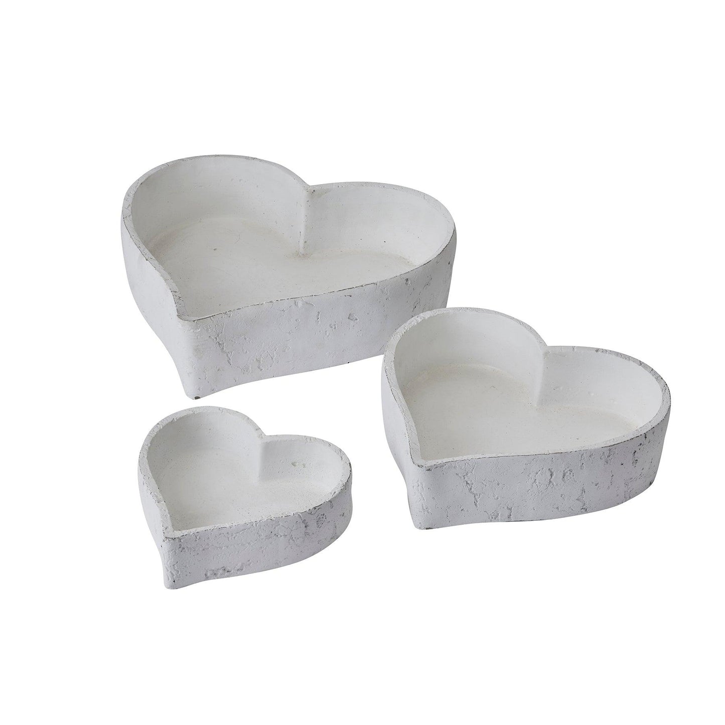 Set Of Three Large Matt White Ceramic Dishes - Eudemonia Home Goods