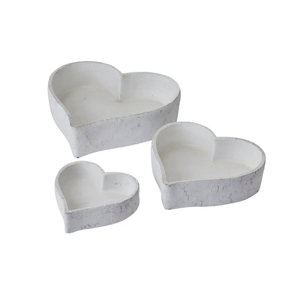 Set Of Three Large Matt White Ceramic Dishes - Eudemonia Home Goods
