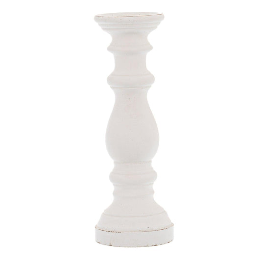 Matt White Ceramic Column Candle Holder - Eudemonia Home Goods