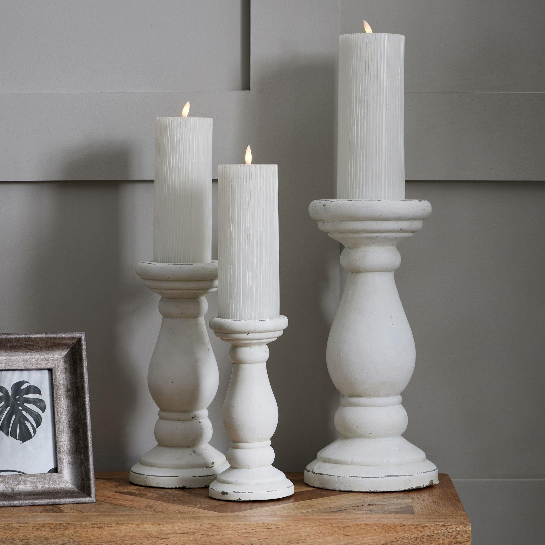 Matt White Ceramic Candle Holder - Eudemonia Home Goods