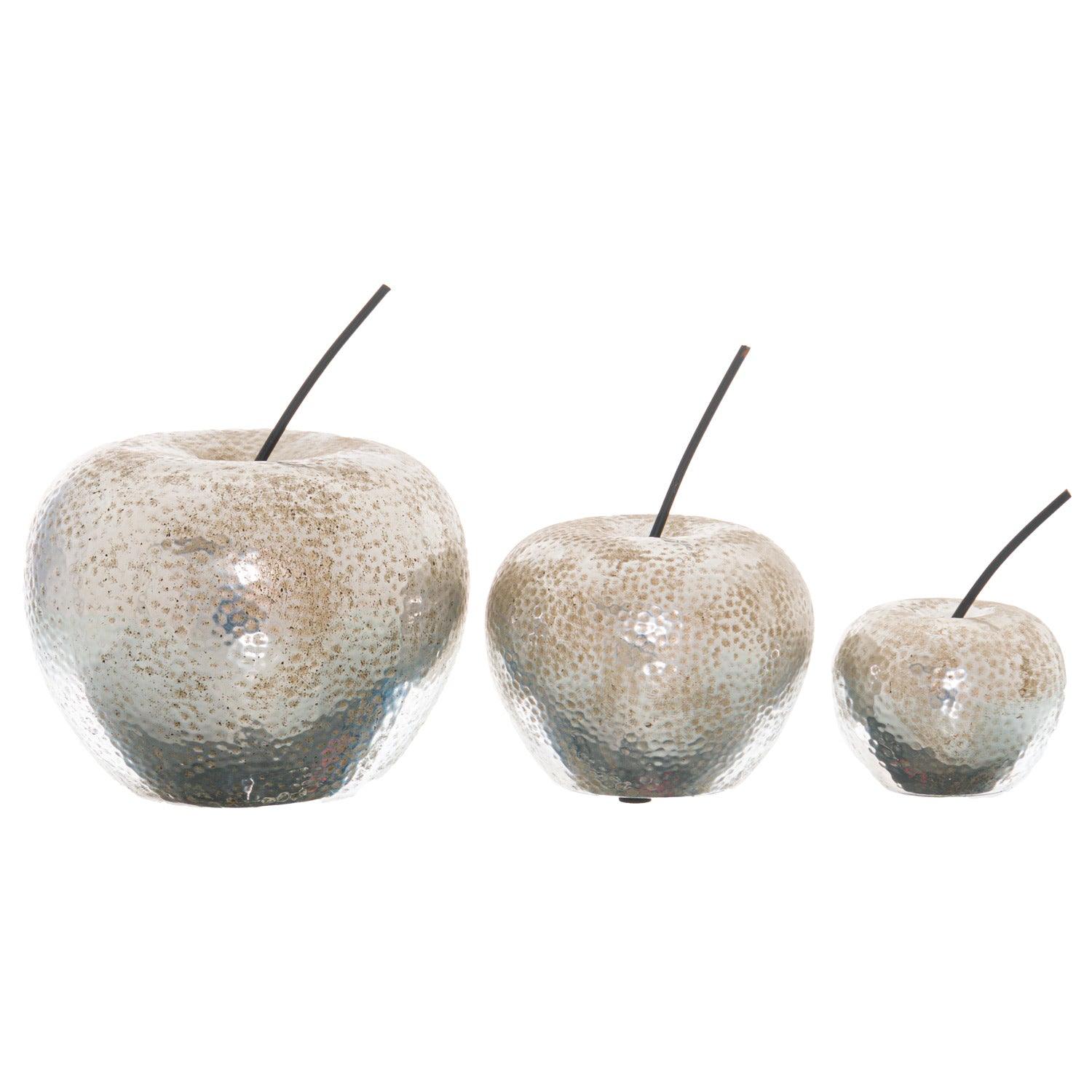 Large Silver Apple Ornament - Eudemonia Home Goods