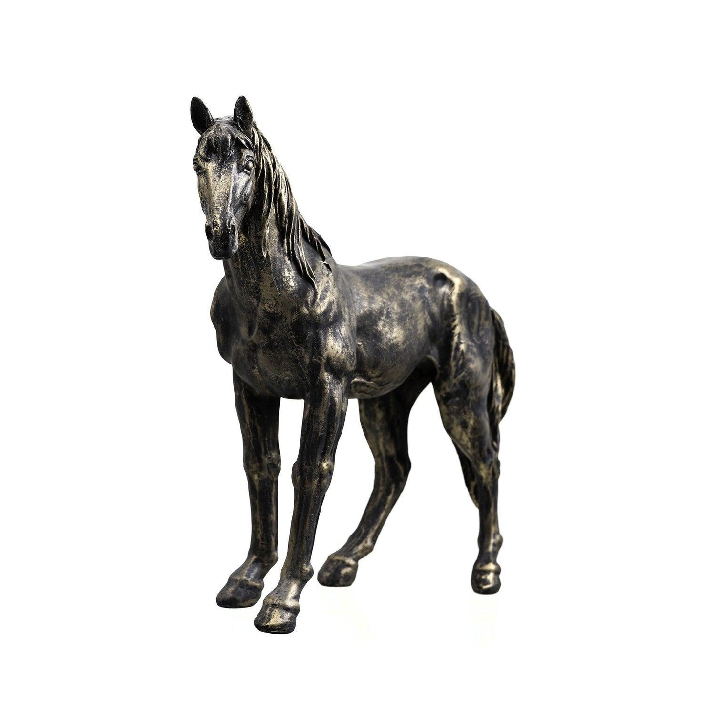 Large Bronze Horse Figurine - Eudemonia Home Goods