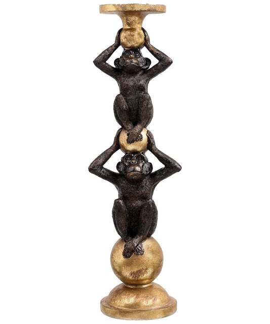 Double Monkey Candle Holder - Eudemonia Home Goods