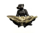 Sitting Monkey With Leaf - Eudemonia Home Goods