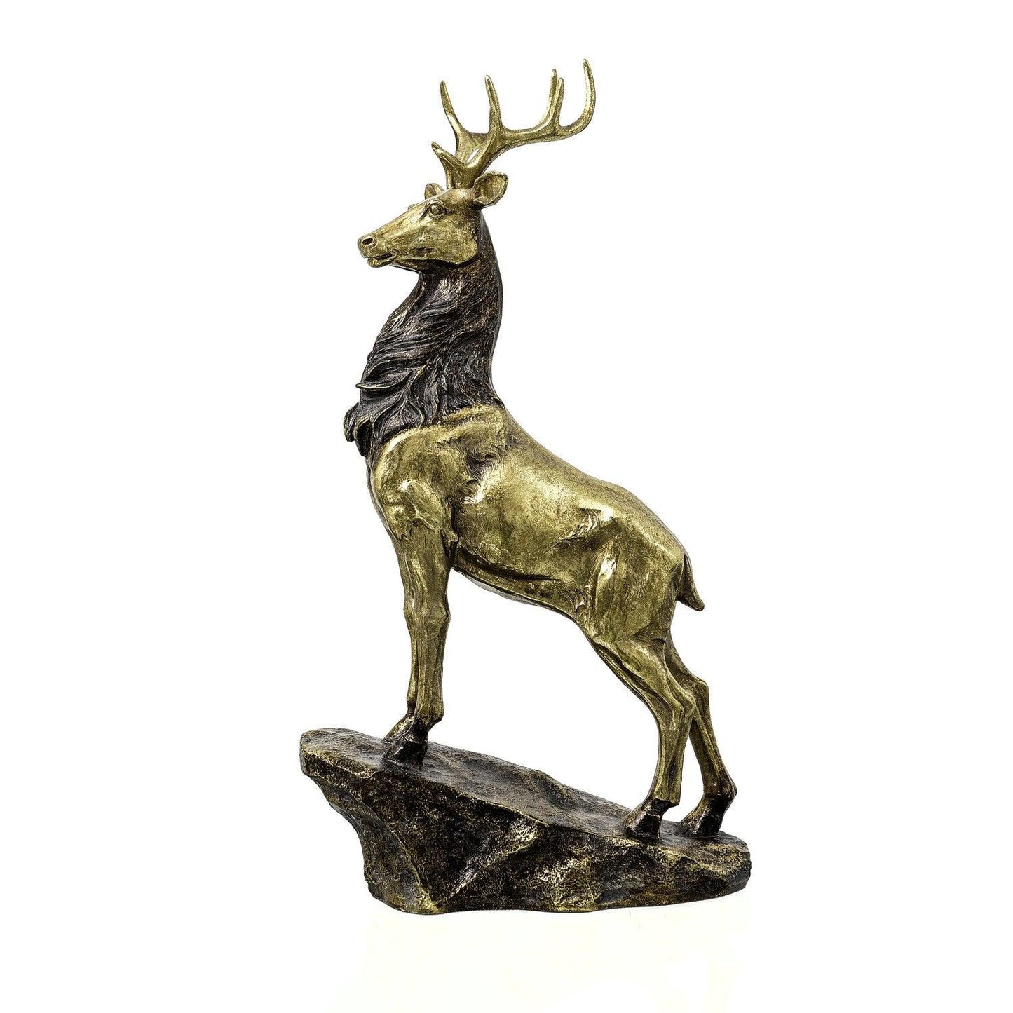 Large Gold Standing Stag Ornament - Eudemonia Home Goods