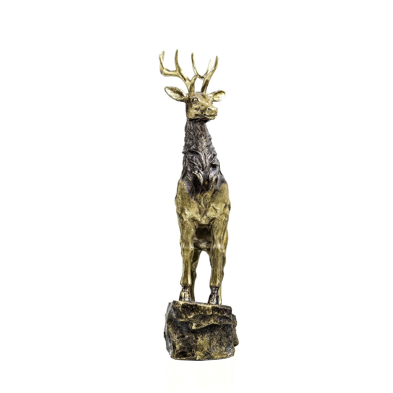 Large Gold Standing Stag Ornament - Eudemonia Home Goods