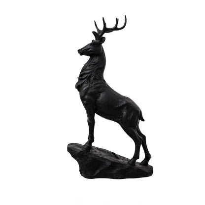 Large Black Standing Stag Ornament - Eudemonia Home Goods