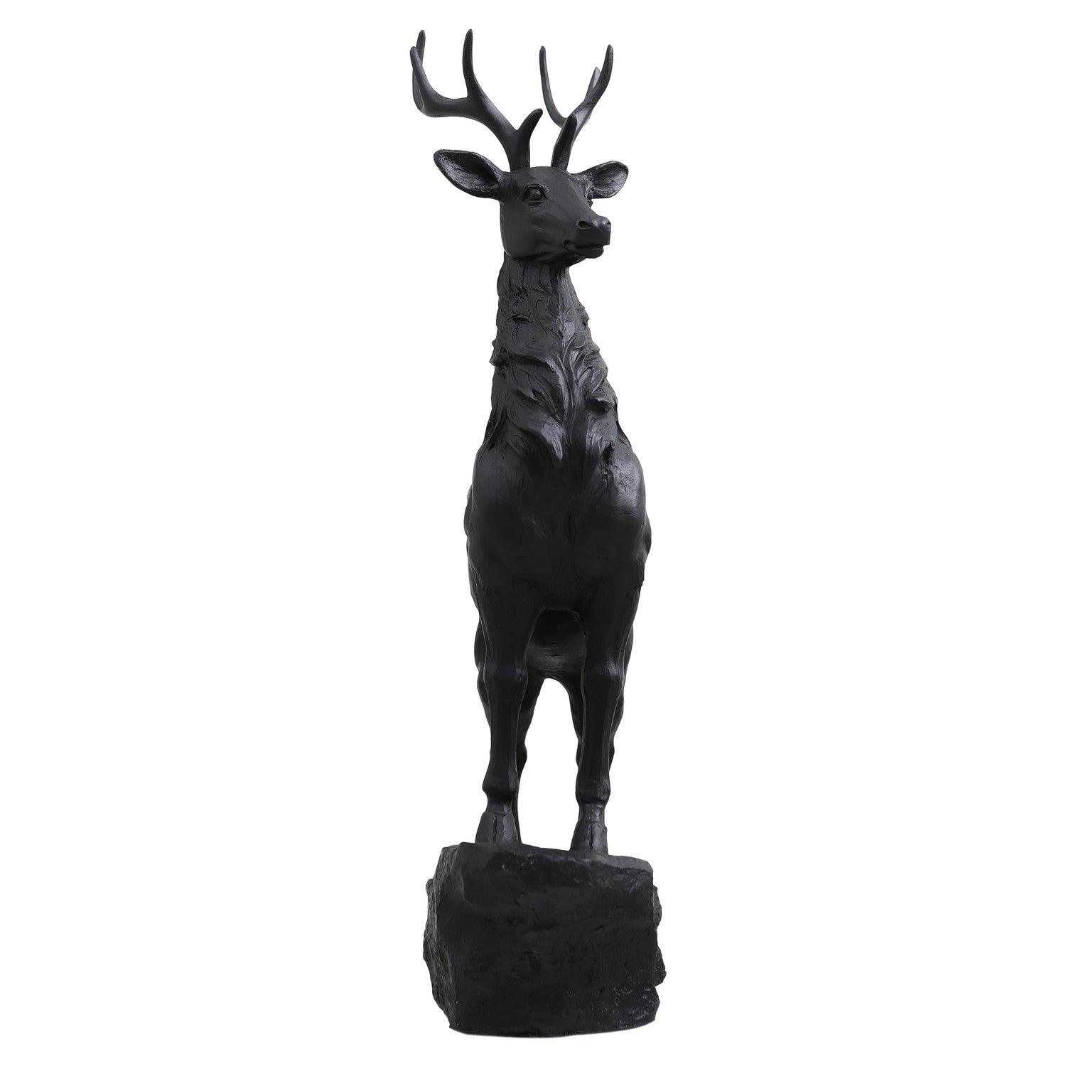 Large Black Standing Stag Ornament - Eudemonia Home Goods