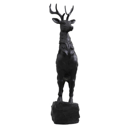 Large Black Standing Stag Ornament - Eudemonia Home Goods