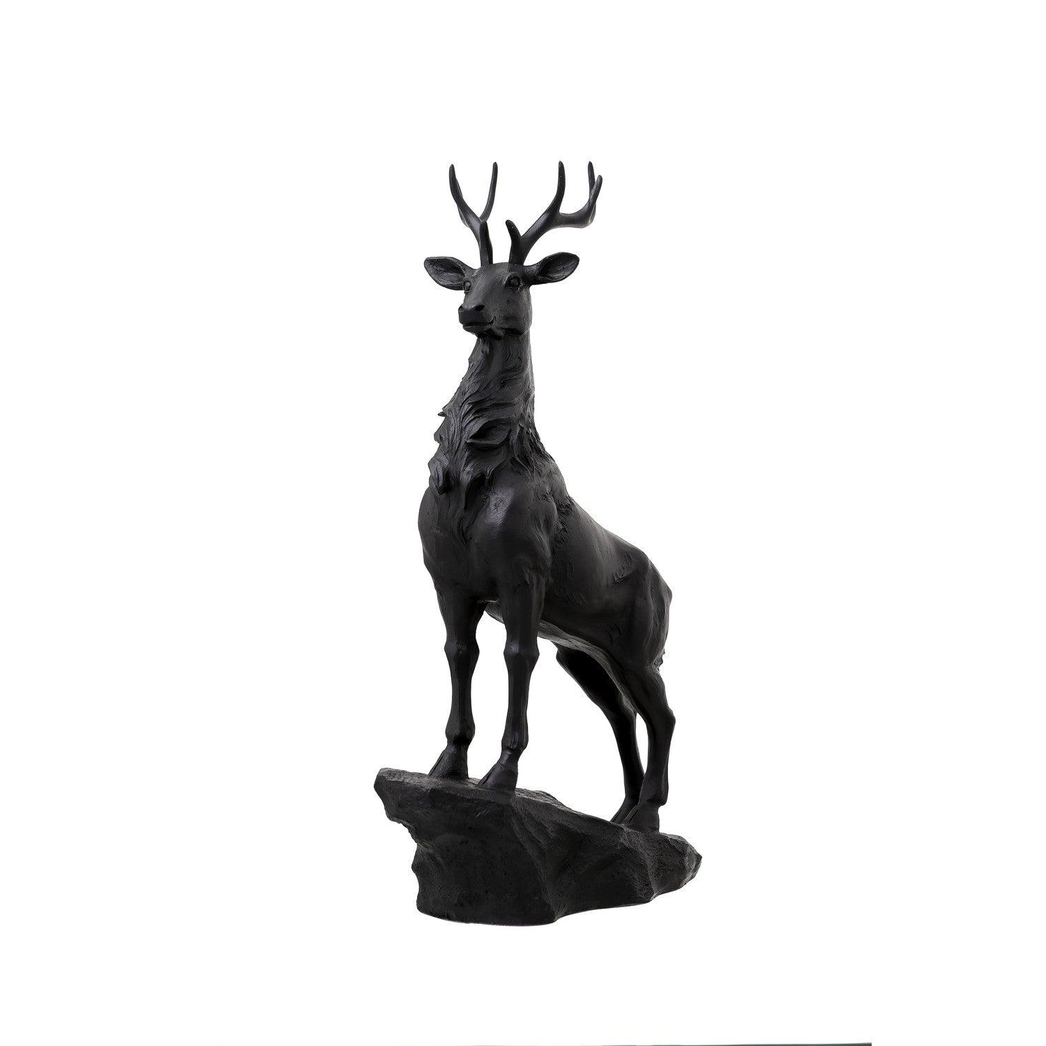 Large Black Standing Stag Ornament - Eudemonia Home Goods