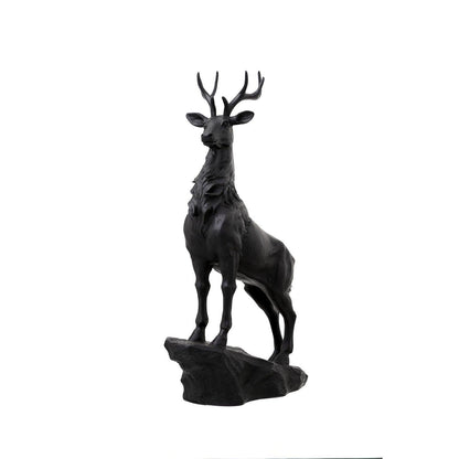 Large Black Standing Stag Ornament - Eudemonia Home Goods