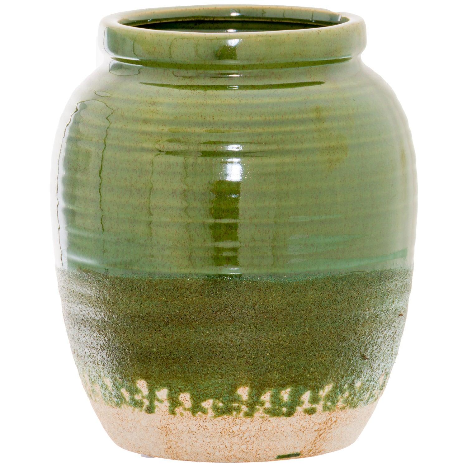 Seville Collection Olive Bulbous Vase - Eudemonia Home Goods