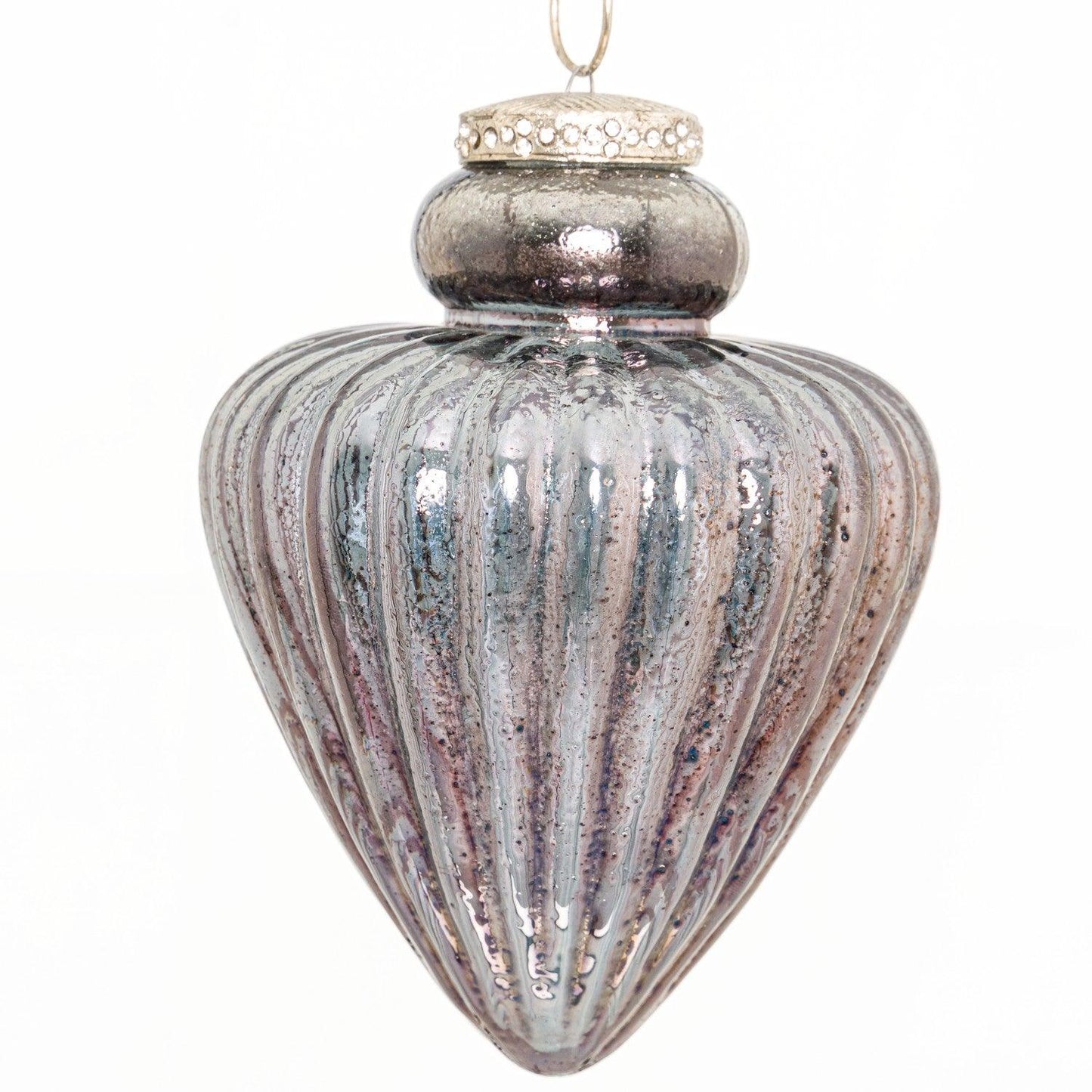 The Noel Collection Smoked Midnight Fluted Teardrop Bauble - Eudemonia Home Goods