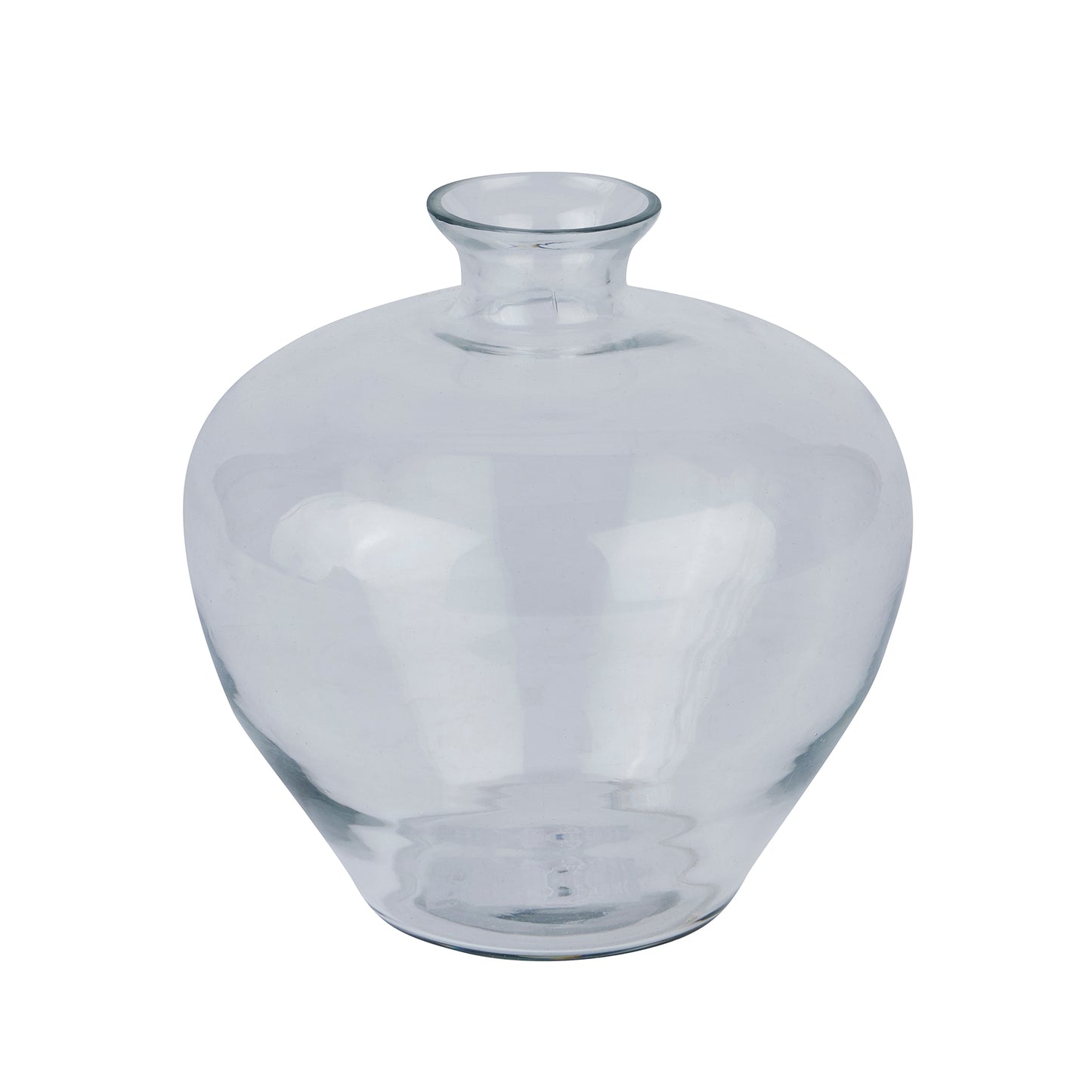 Clear Glass Squat Stem Vase