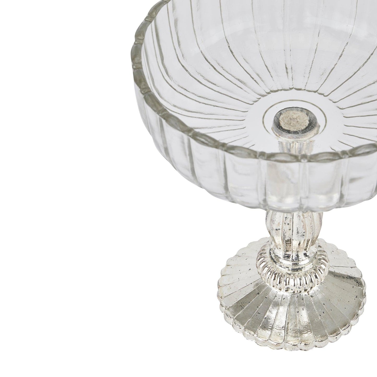 Medium Fluted Glass Display Bowl - Eudemonia Home Goods
