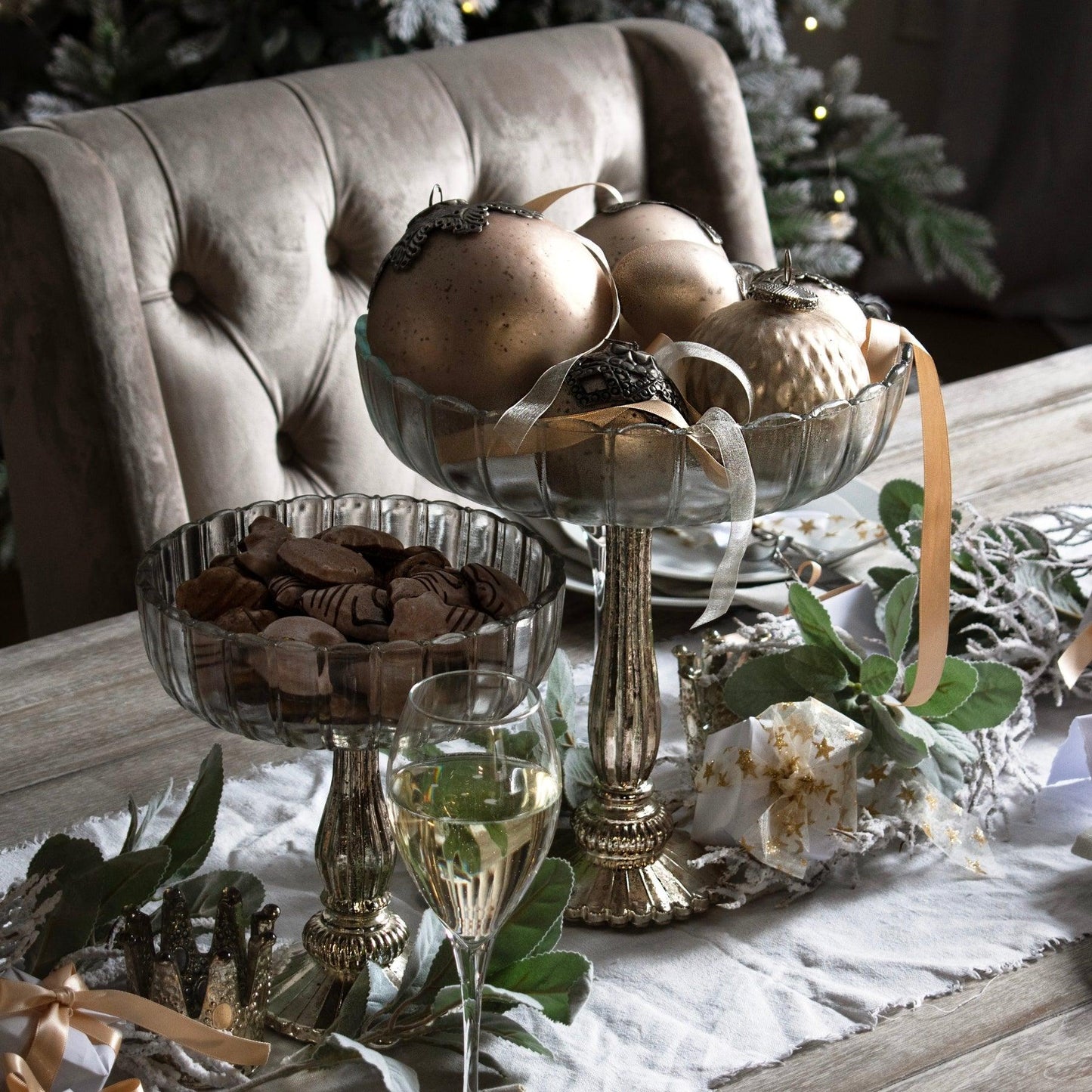 Medium Fluted Glass Display Bowl - Eudemonia Home Goods