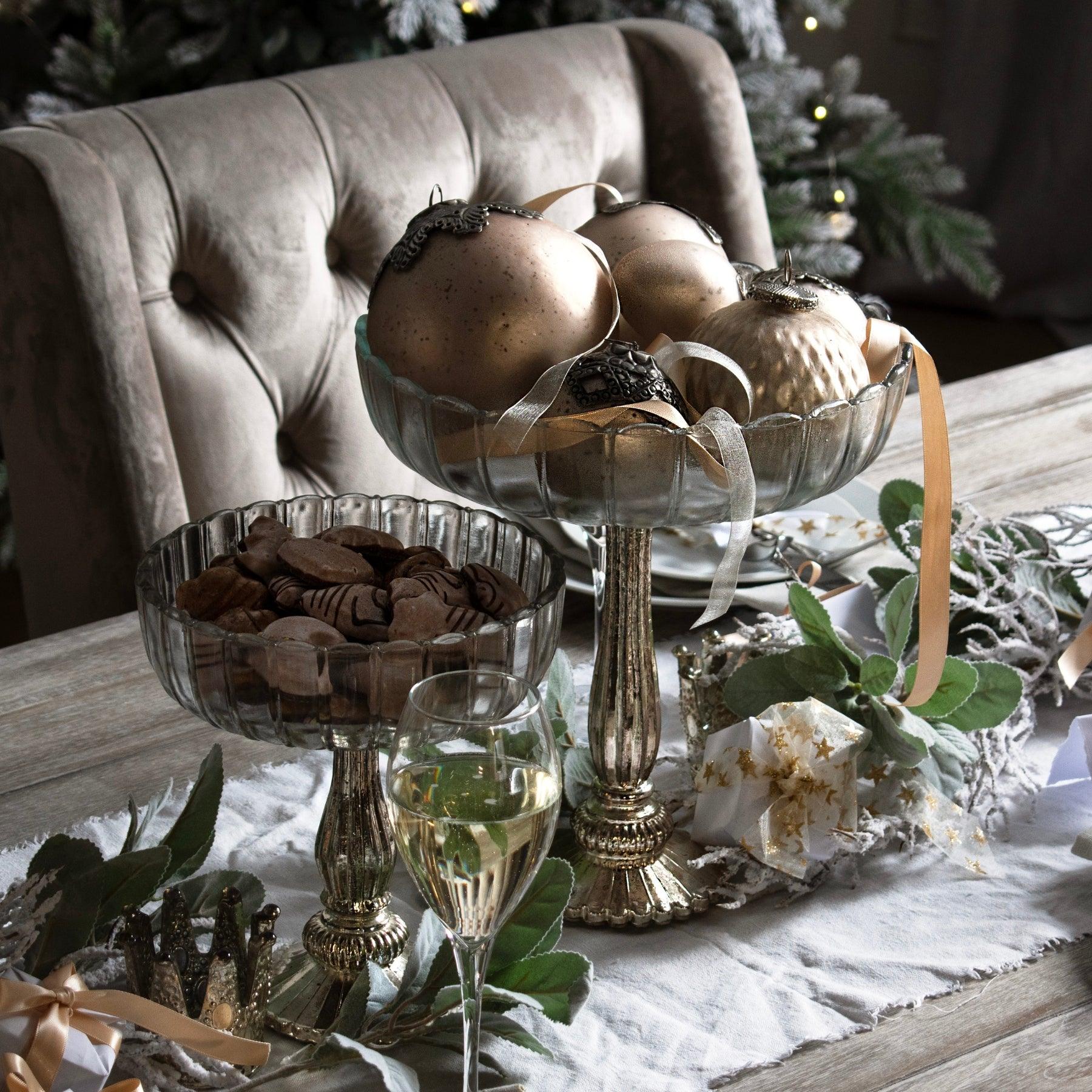 Medium Fluted Glass Display Bowl - Eudemonia Home Goods