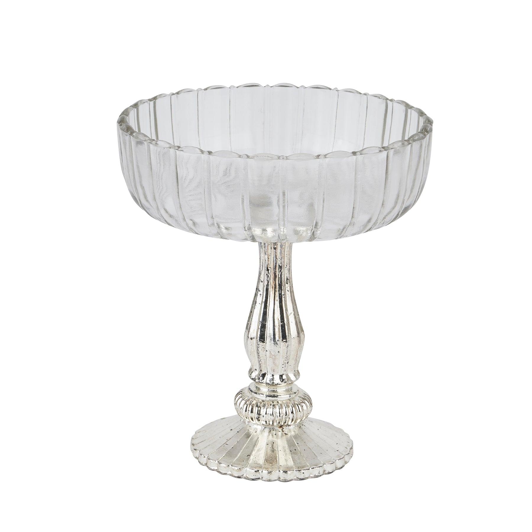 Medium Fluted Glass Display Bowl - Eudemonia Home Goods