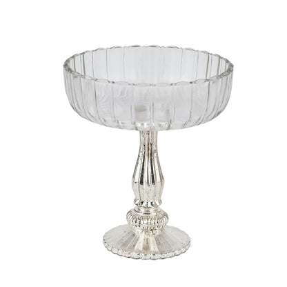 Medium Fluted Glass Display Bowl - Eudemonia Home Goods