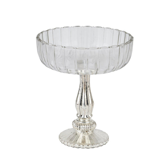 Medium Fluted Glass Display Bowl - Eudemonia Home Goods