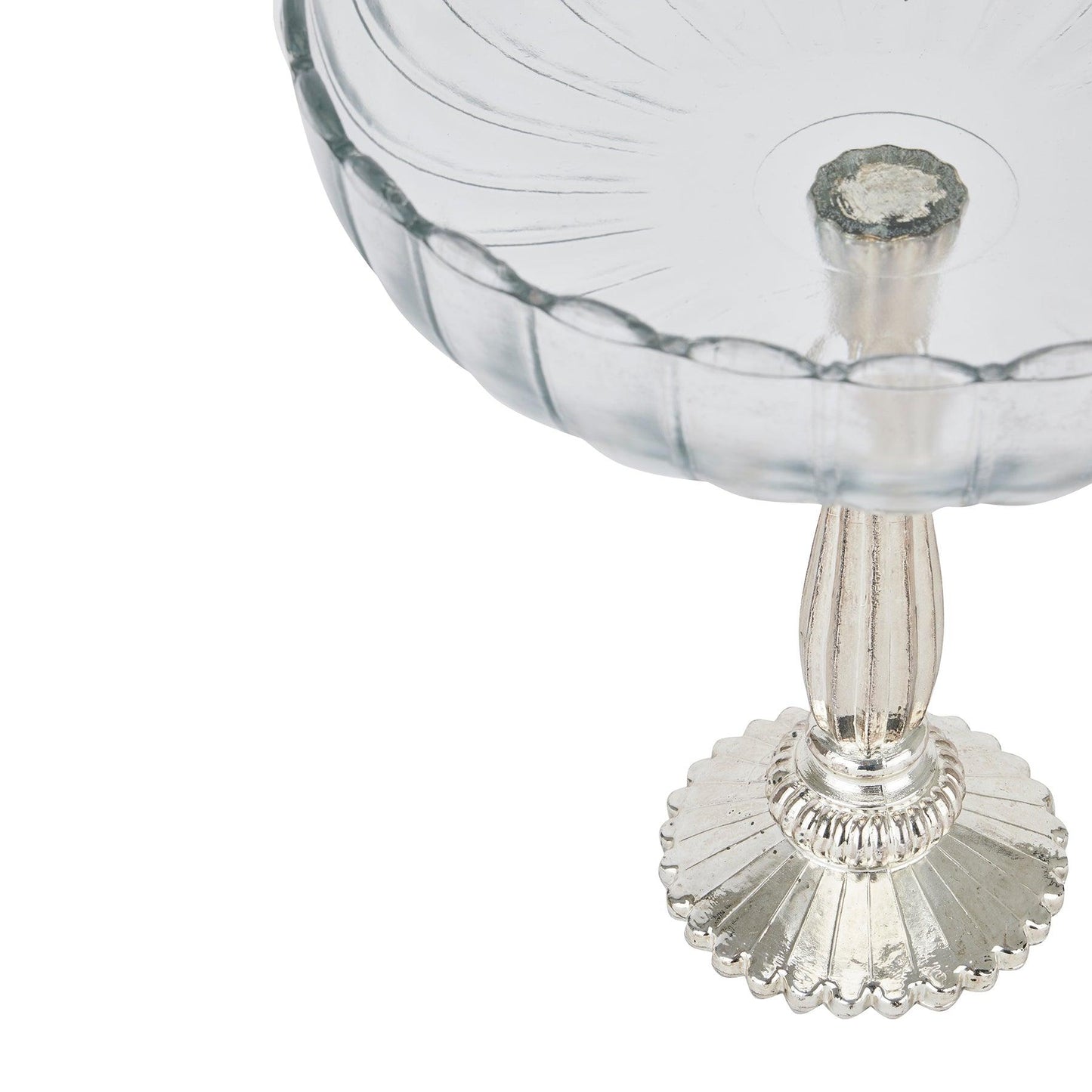 Large Fluted Glass Display Bowl - Eudemonia Home Goods