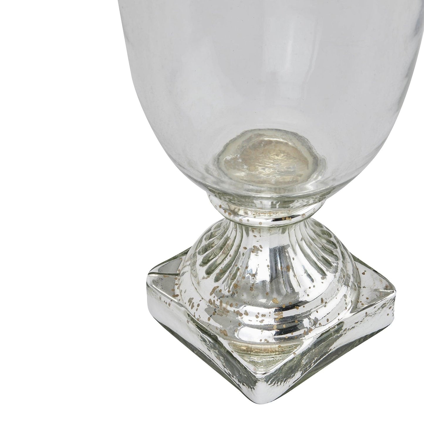 Silver Footed Hurricane Lamp - Eudemonia Home Goods