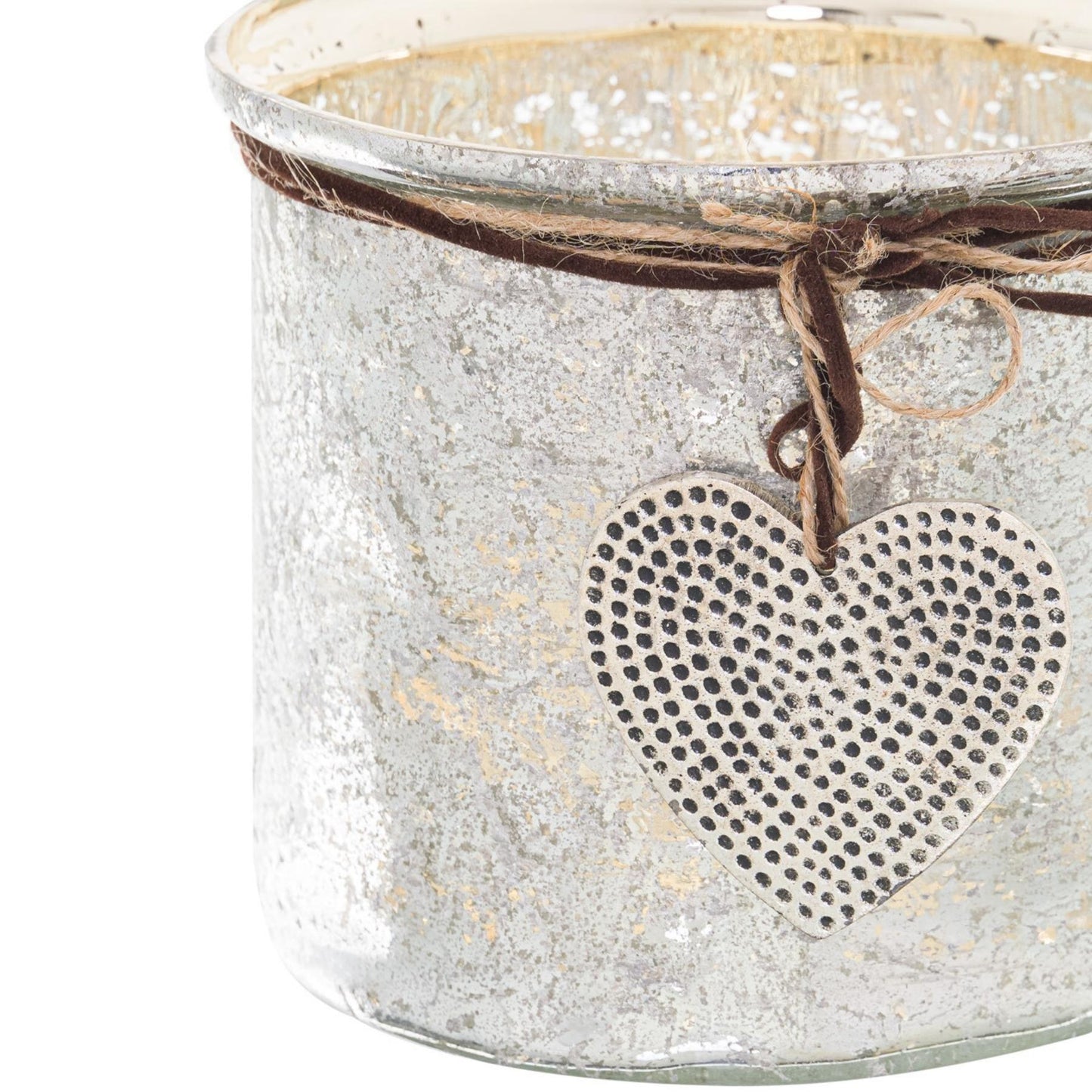 Murcury Hammered Heart Medium Candle Holder - Eudemonia Home Goods