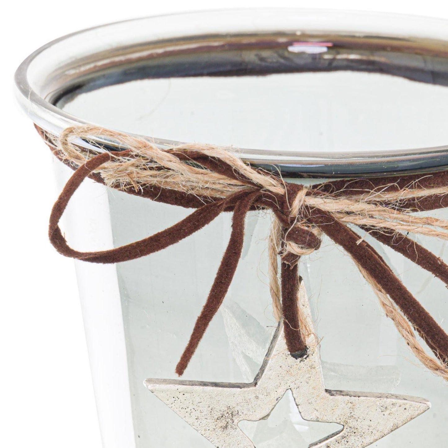 Smoked Midnight Hammered Star Small Candle Holder - Eudemonia Home Goods