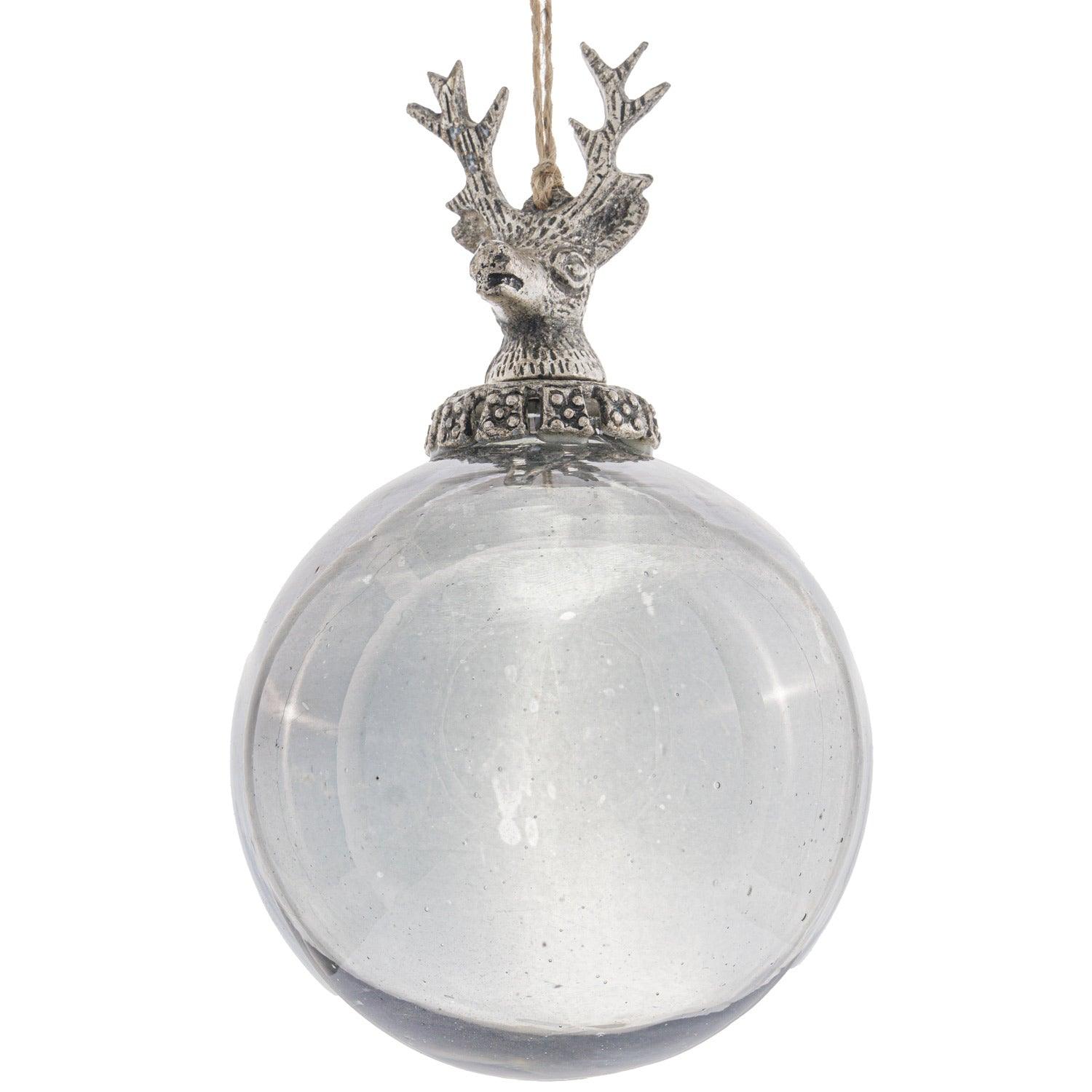 The Noel Collection Smoked Midnight Stag Top Bauble - Eudemonia Home Goods