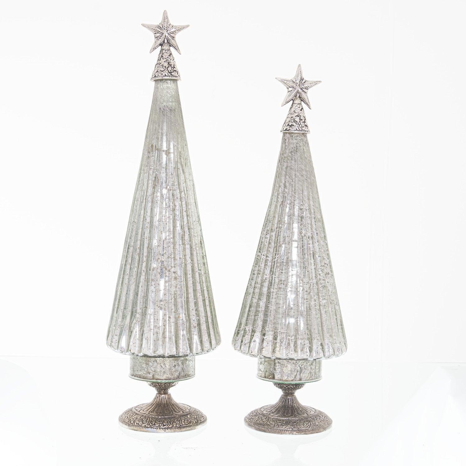 The Noel Collection Footed Glass Decorative Tree Large - Eudemonia Home Goods