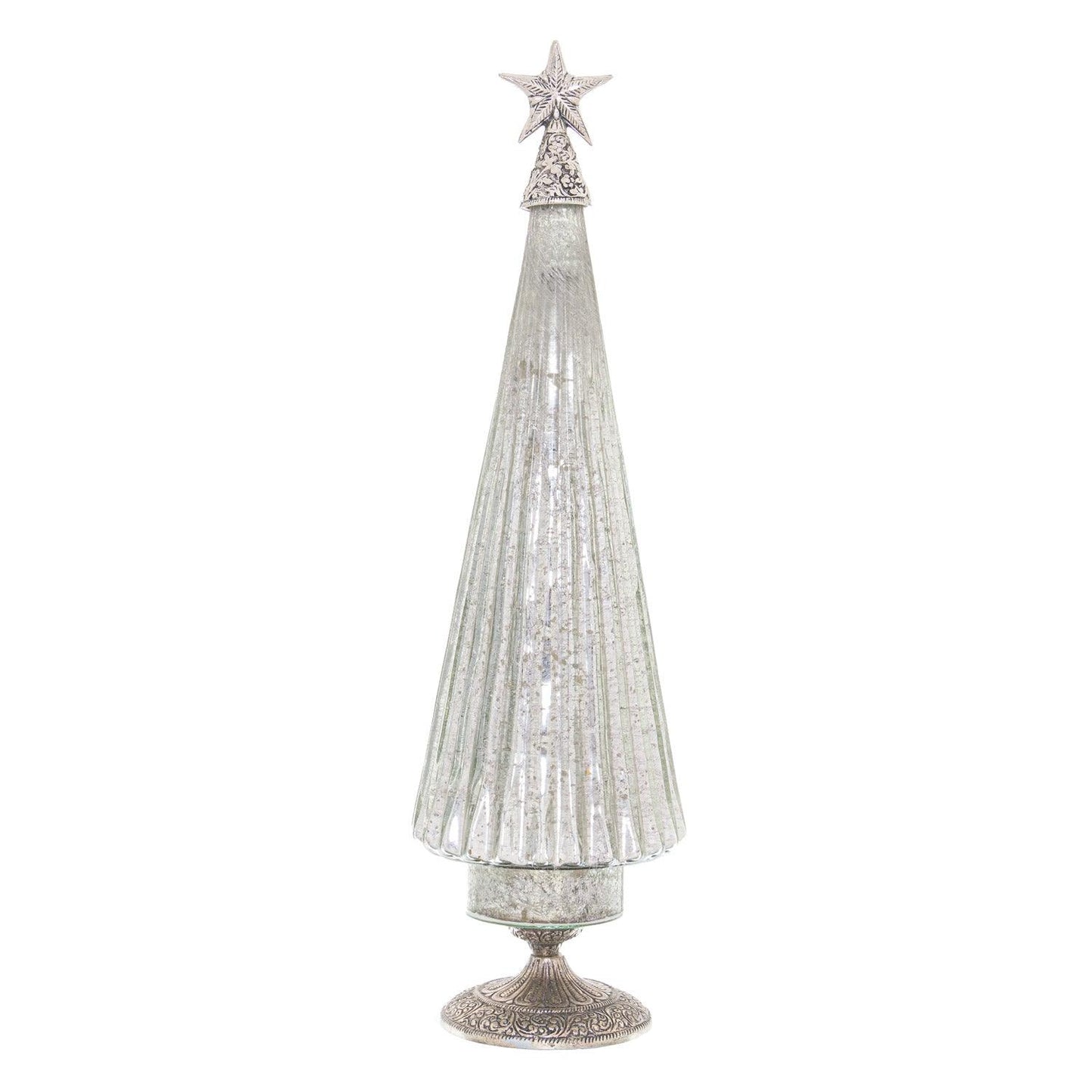 The Noel Collection Footed Glass Decorative Tree Large - Eudemonia Home Goods