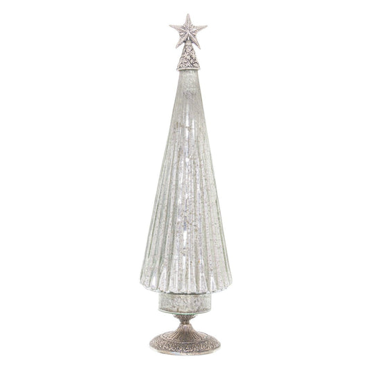 The Noel Collection Footed Glass Decorative Tree Large - Eudemonia Home Goods