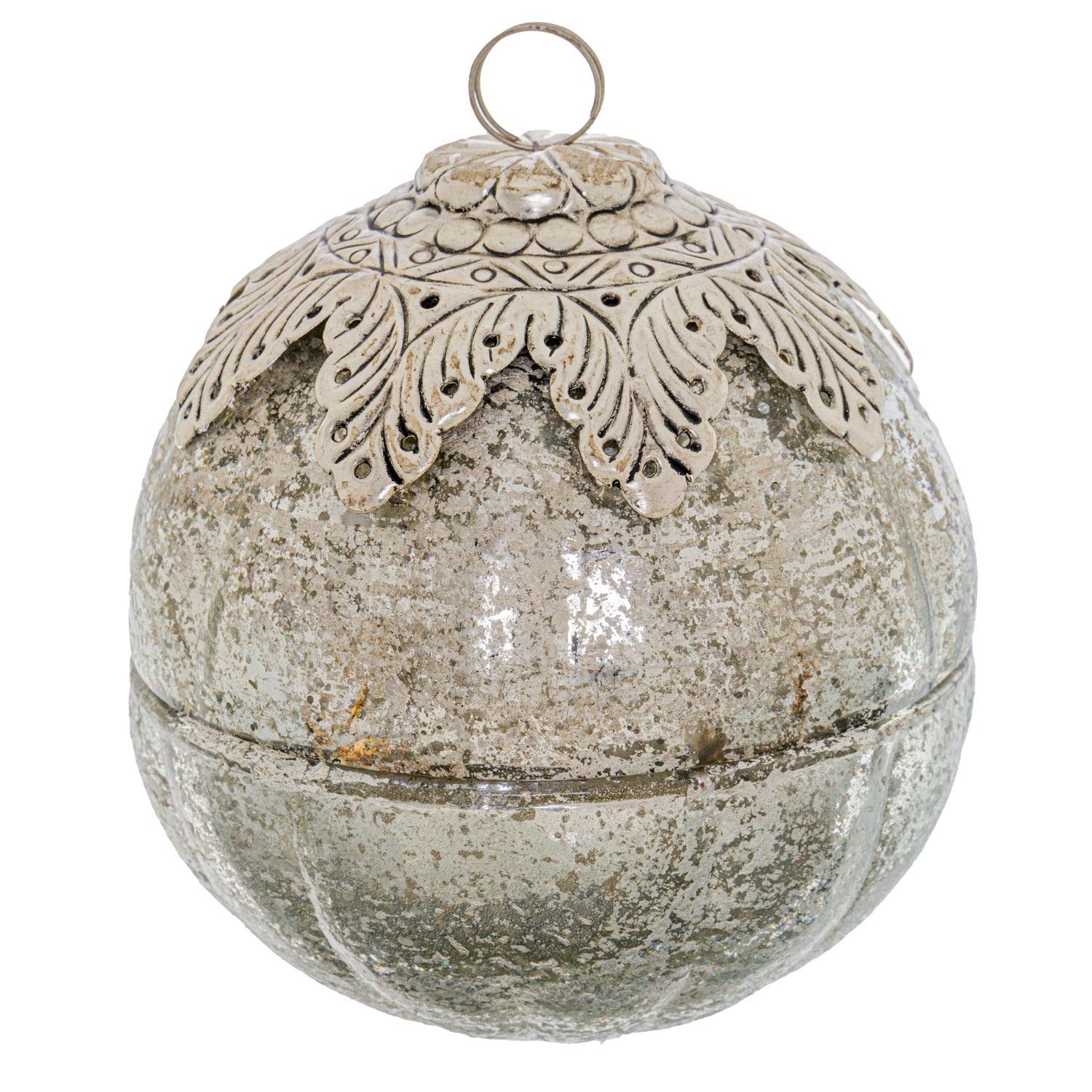 The Noel Collection Mercury Leaf Crested Trinket Bauble - Eudemonia Home Goods