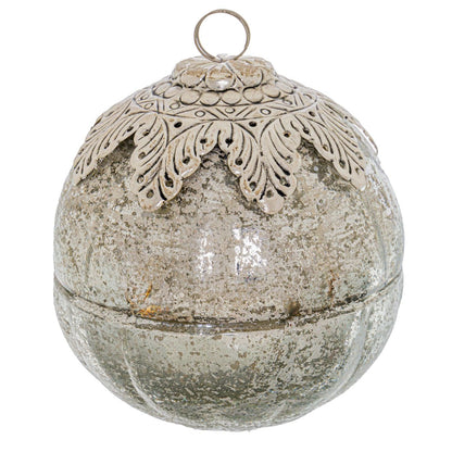 The Noel Collection Mercury Leaf Crested Trinket Bauble - Eudemonia Home Goods